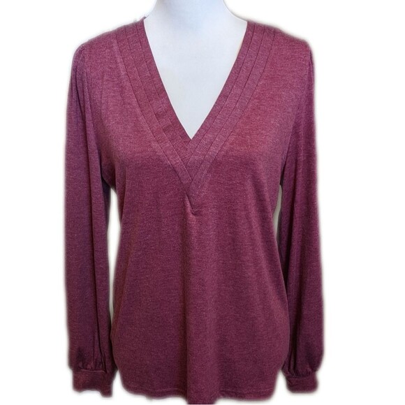 Agnes Urban long sleeved v-neck soft polyester/cotton blend tee T-shirt M - Picture 1 of 6